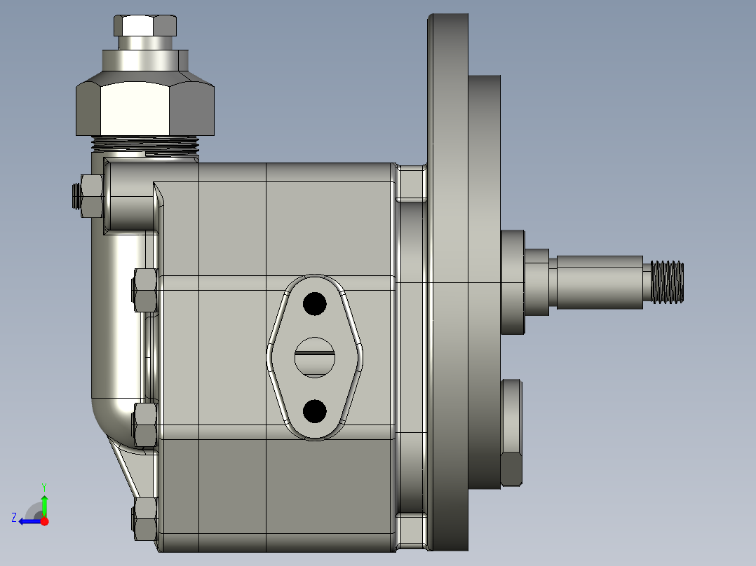 直齿内啮合齿轮泵右视图