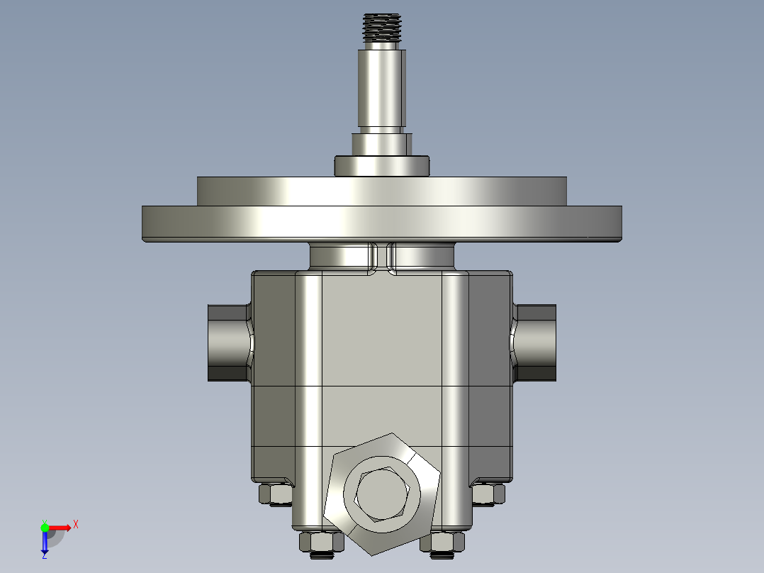 直齿内啮合齿轮泵俯视图