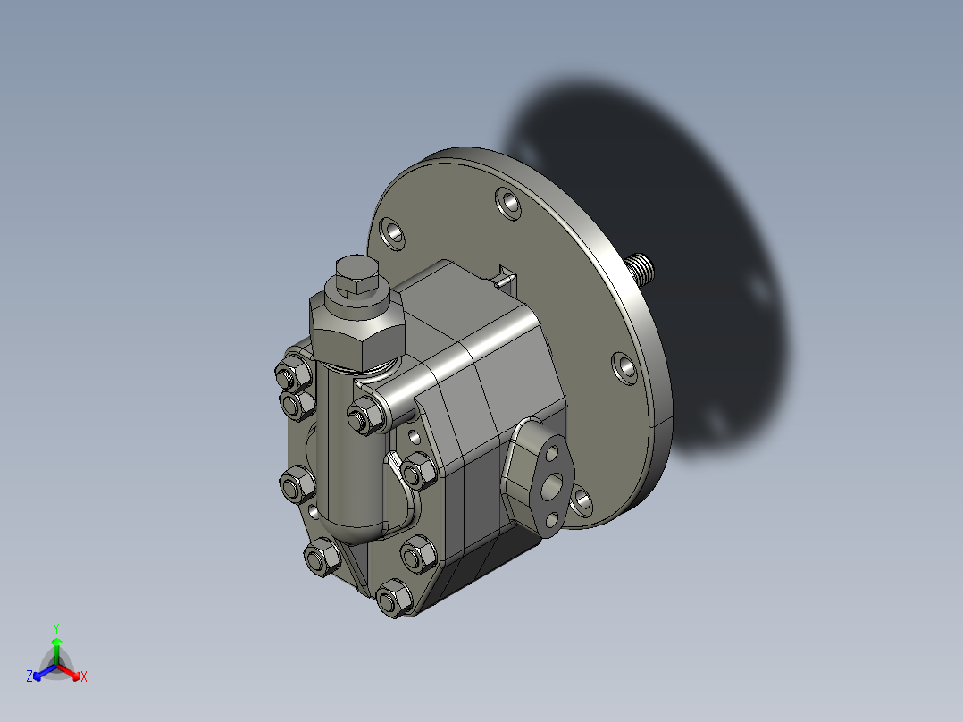 直齿内啮合齿轮泵正等轴测图