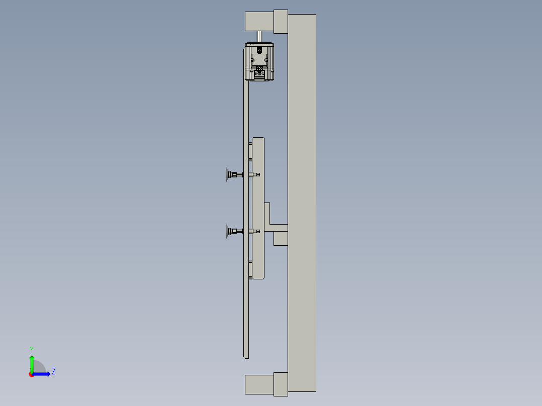 PCB-散热片-托盘吸嘴组左视图