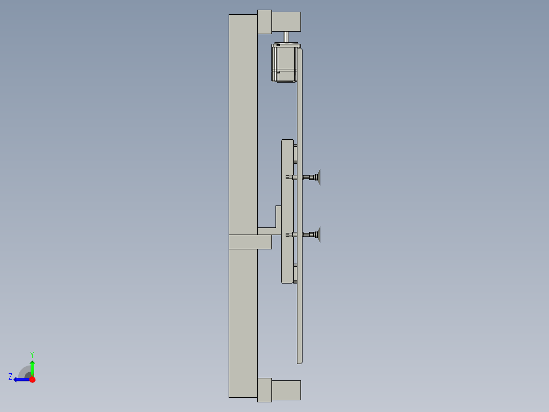 PCB-散热片-托盘吸嘴组右视图
