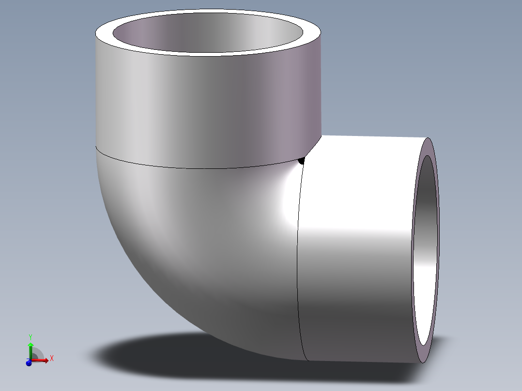 90_ELBOW_DN50_PN10_U-PVC主视图