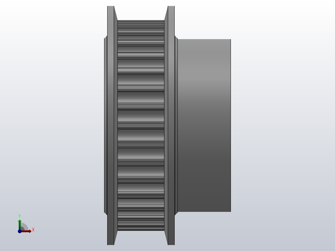 大凸缘型小凸缘型半圆弧形齿同步带轮H3M型_SH3MDC-34-6-dc6-A前视图