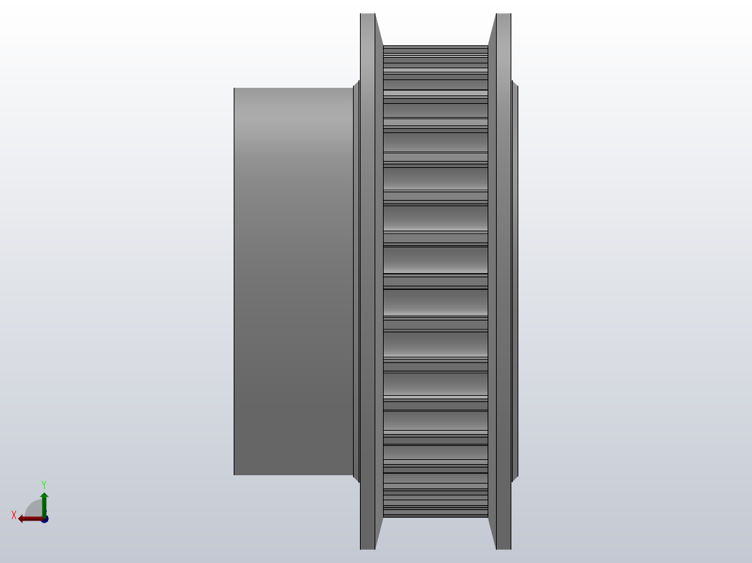 大凸缘型小凸缘型半圆弧形齿同步带轮H3M型_SH3MDC-34-6-dc6-A后视图