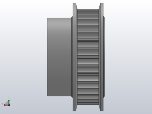 大凸缘型小凸缘型半圆弧形齿同步带轮H3M型_SH3MDC-34-6-dc6-A后视缩略图