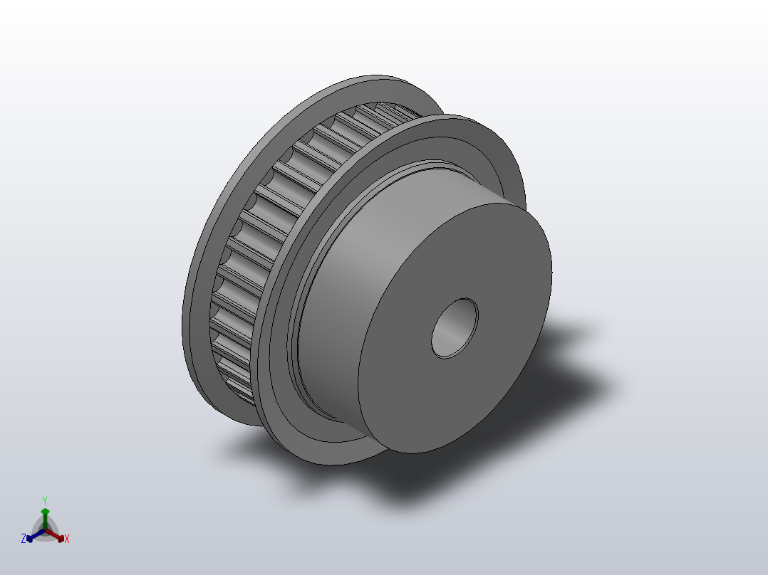 大凸缘型小凸缘型半圆弧形齿同步带轮H3M型_SH3MDC-34-6-dc6-A正等轴测图