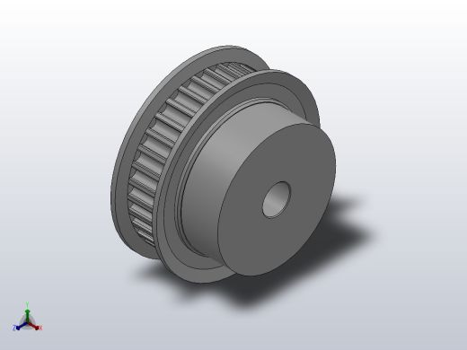 大凸缘型小凸缘型半圆弧形齿同步带轮H3M型_SH3MDC-34-6-dc6-A正等轴测缩略图