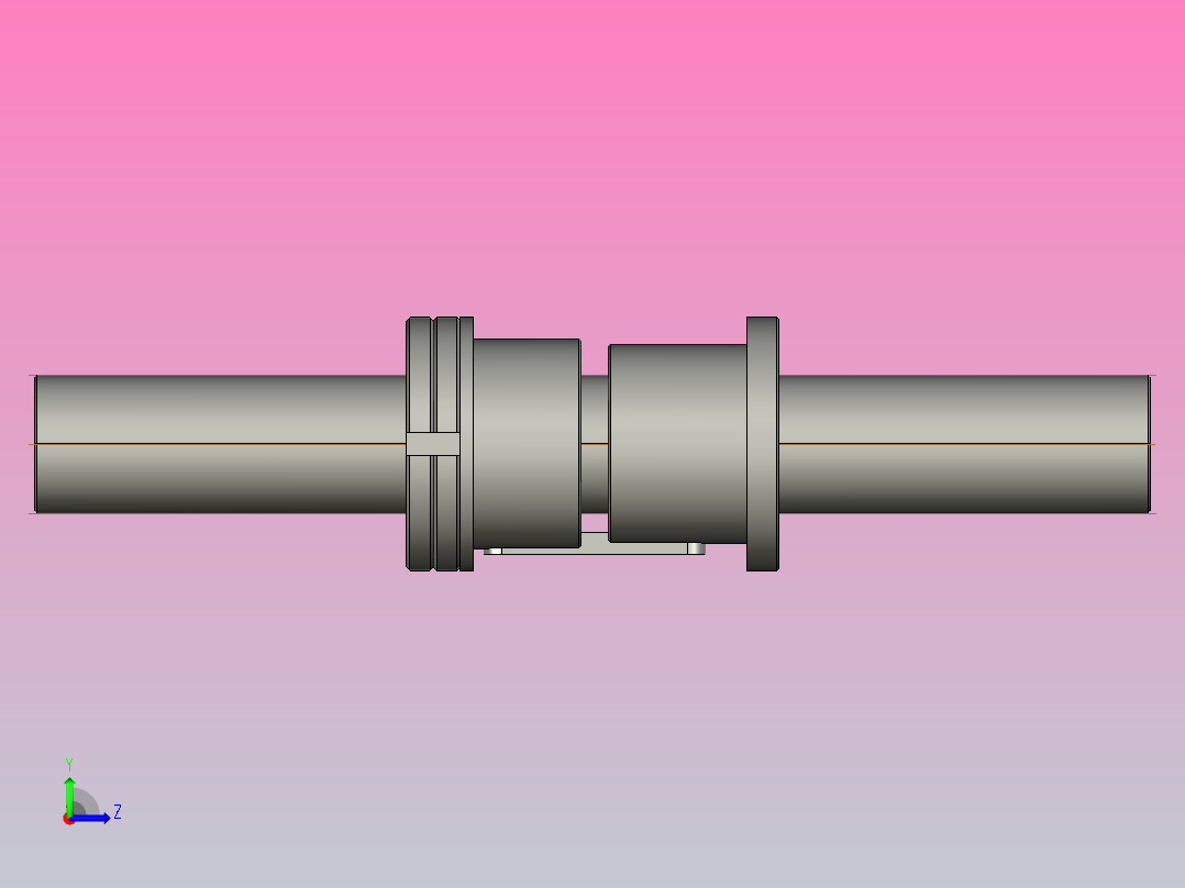 FFZL6310-4滚珠丝杆3D模型左视图
