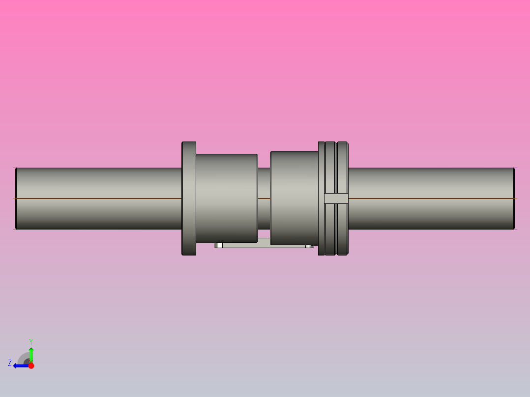 FFZL6310-4滚珠丝杆3D模型右视图