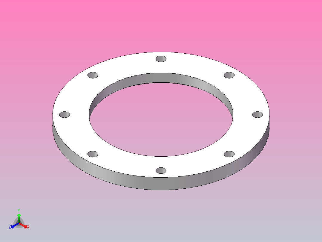 DN150真空法兰(无槽)正等轴测图