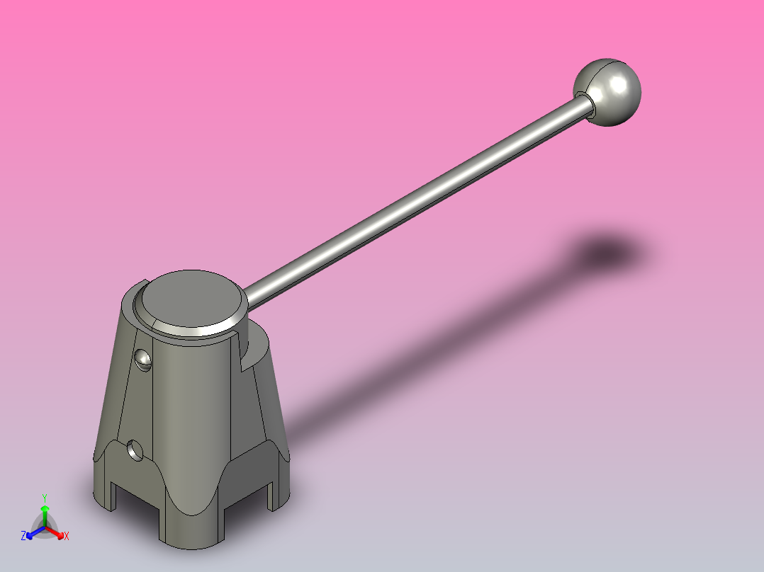 DQX-13金属蝶阀手柄[DQX-13-DN65]正等轴测图