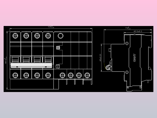NB3LE-63 4P剩余电流动作断路器外形安装尺寸图202202