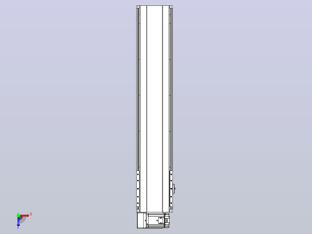 皮带直线轴半封闭可选导轨TPA-HNB-202D-140-L800-LU-Y-P75-N3俯视图