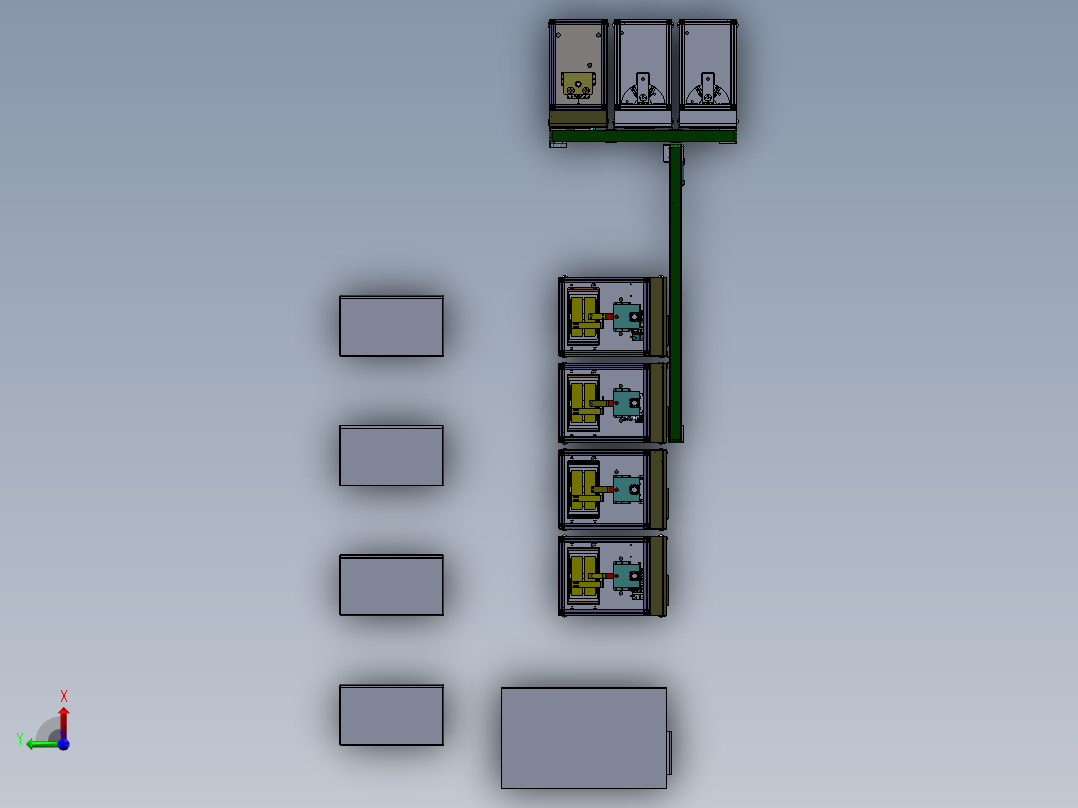 生产线自动焊接机俯视图