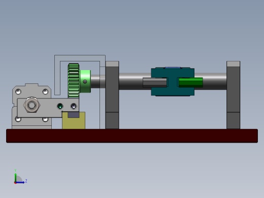 齿轮齿条翻转机构sw20可编辑左视缩略图