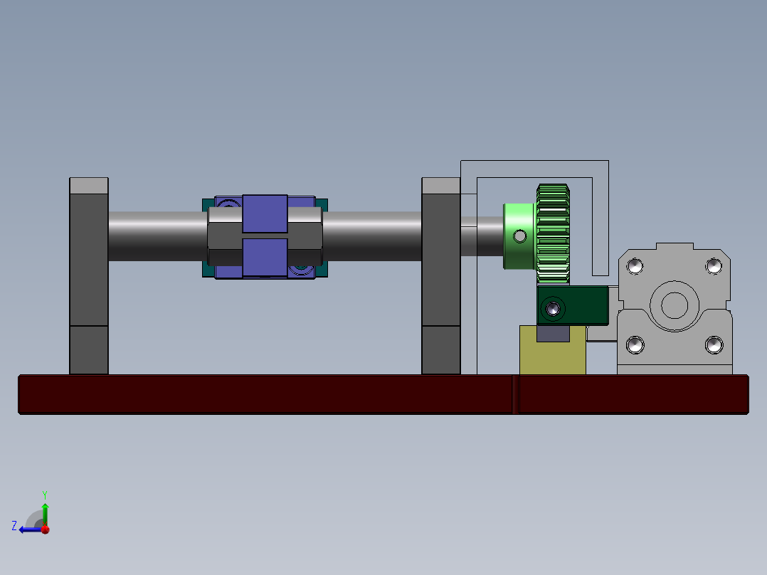 齿轮齿条翻转机构sw20可编辑右视图