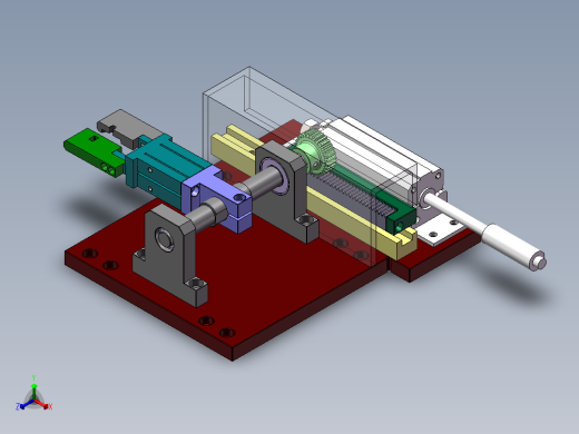 齿轮齿条翻转机构sw20可编辑正等轴测缩略图