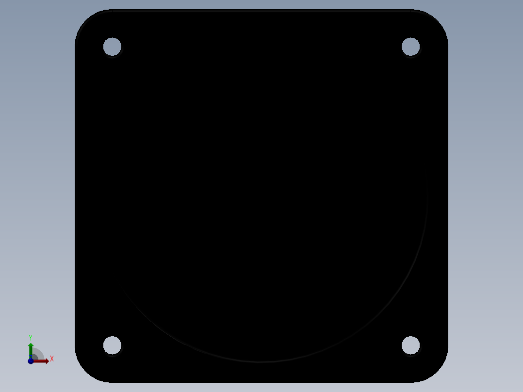 带活塞杆 液压缸前视图