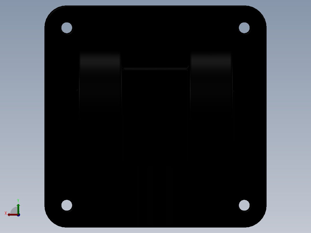 带活塞杆 液压缸后视图