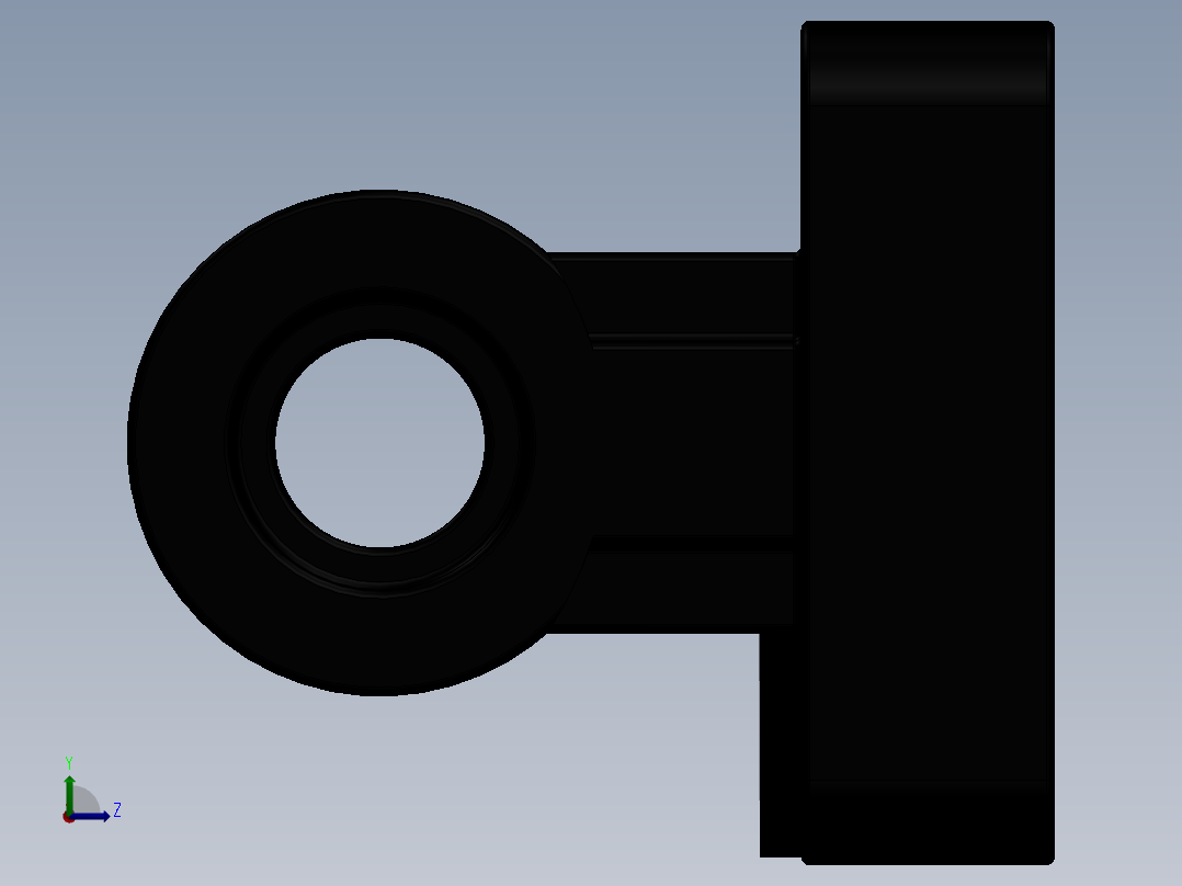 带活塞杆 液压缸左视图