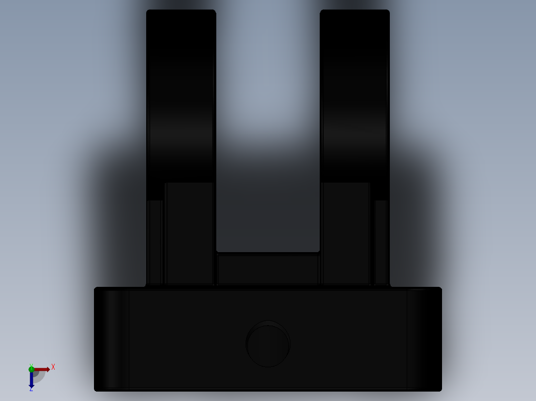 带活塞杆 液压缸俯视图