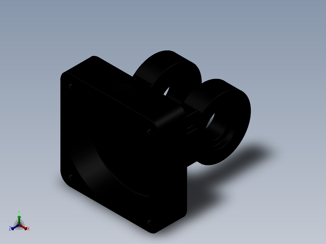 带活塞杆 液压缸正等轴测图