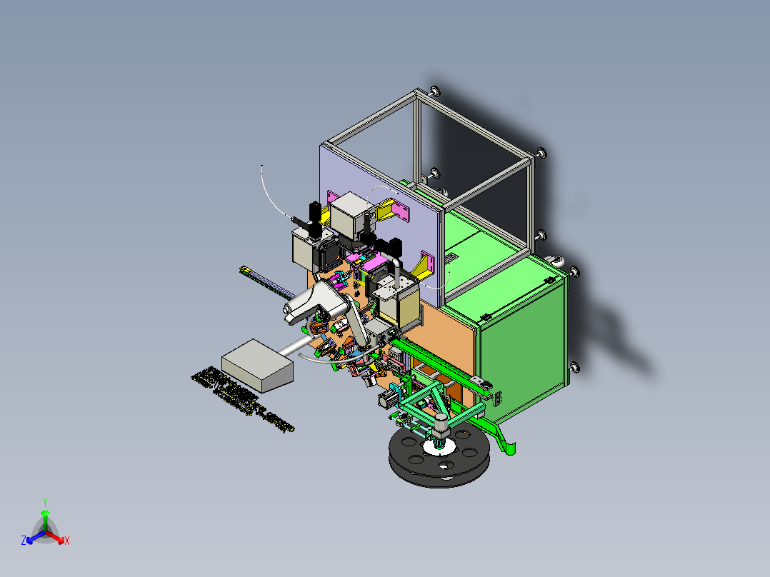 A8_屏蔽罩切割折弯机(已生产机器)SW201正等轴测图