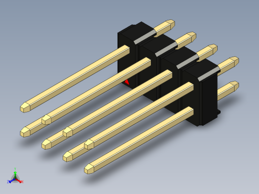彩色公头100mil（2.54mm）系列-DS1021_black_2x04p_100mil_Type5_rev1.0