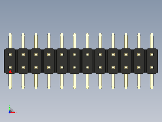 彩色公排针 100mil 2.54mm 系列-DS1022_black_24p_100mil_TypeSMT_rev1.0前视缩略图