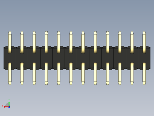 彩色公排针 100mil 2.54mm 系列-DS1022_black_24p_100mil_TypeSMT_rev1.0后视缩略图