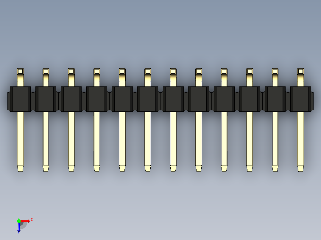 彩色公排针 100mil 2.54mm 系列-DS1022_black_24p_100mil_TypeSMT_rev1.0俯视图