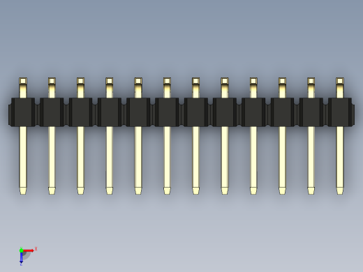 彩色公排针 100mil 2.54mm 系列-DS1022_black_24p_100mil_TypeSMT_rev1.0俯视缩略图
