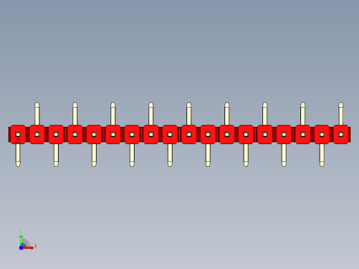 彩色公排针 100mil 2.54mm 系列-DS1022_red_18p_100mil_Type_SMT_R2_rev1.0前视缩略图