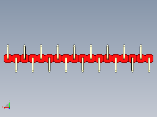 彩色公排针 100mil 2.54mm 系列-DS1022_red_18p_100mil_Type_SMT_R2_rev1.0后视缩略图