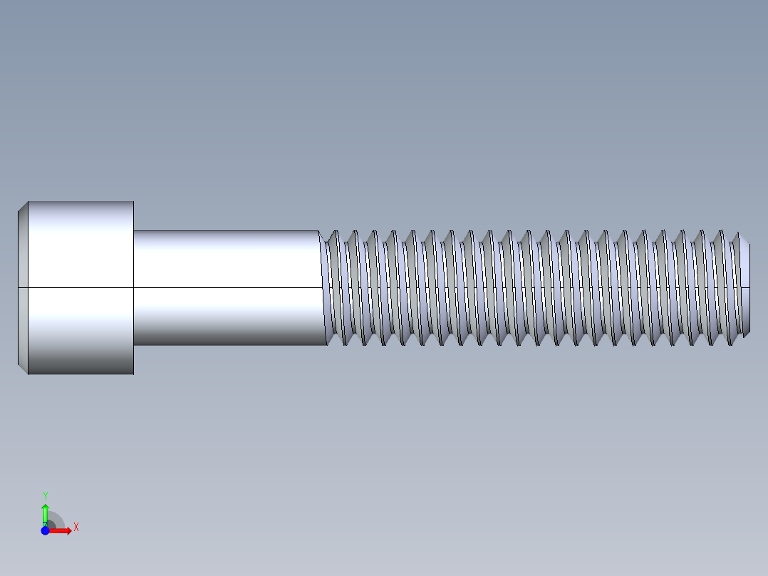粗螺纹 SHCS 螺钉-SHCS 9.525.x16x2.STEP前视图