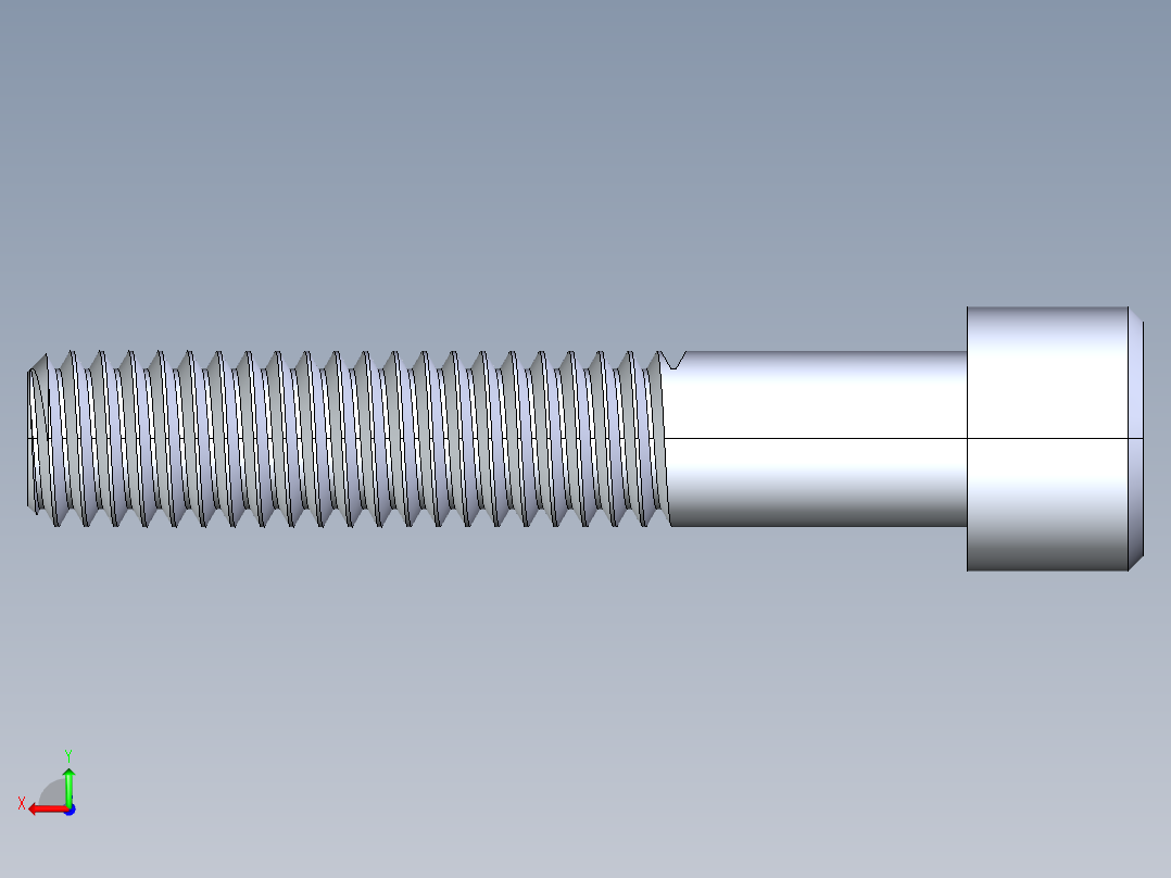 粗螺纹 SHCS 螺钉-SHCS 9.525.x16x2.STEP后视图