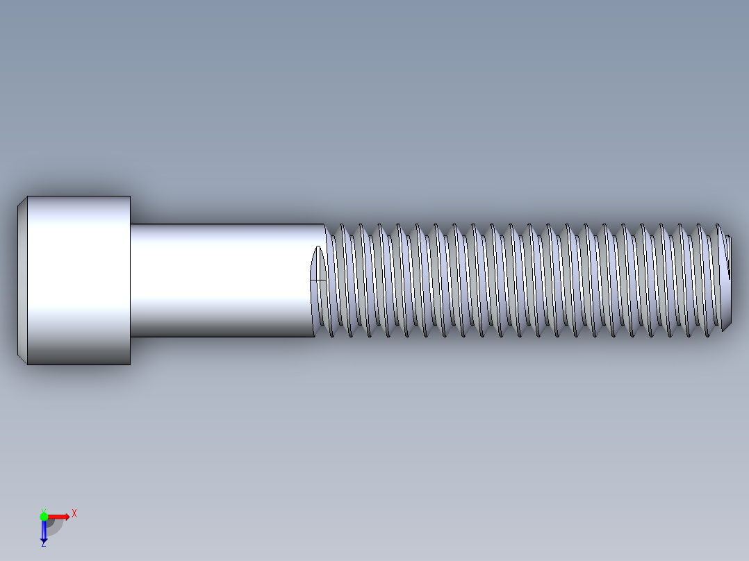 粗螺纹 SHCS 螺钉-SHCS 9.525.x16x2.STEP俯视图