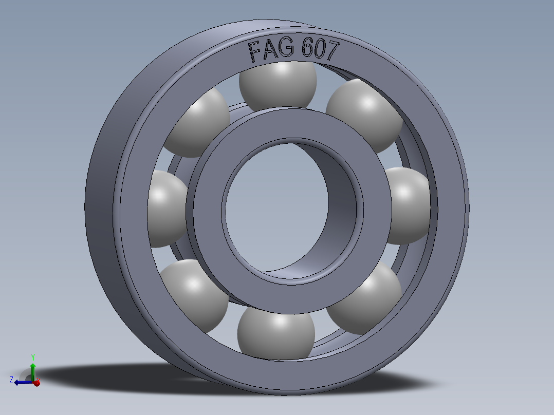 滚珠轴承-FAG BALL BEARING 607 7x19x6.SLDPRT
