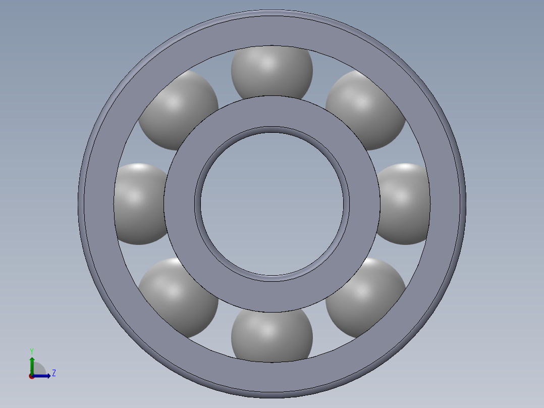 滚珠轴承-FAG BALL BEARING 607 7x19x6.SLDPRT左视图