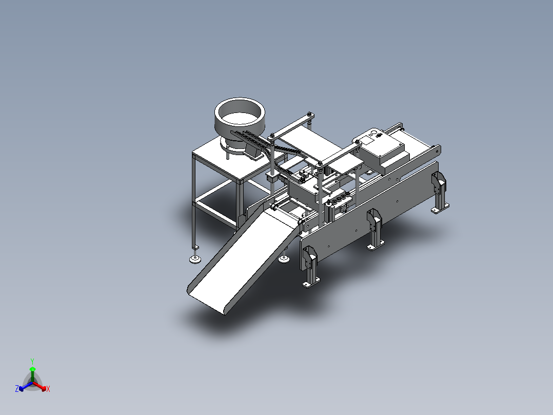 电表自动压铅封机正等轴测图