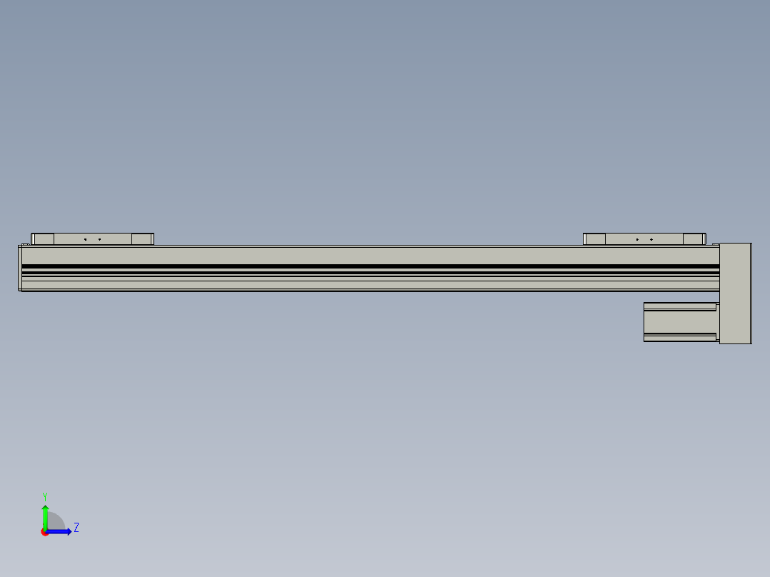 直线模组LHC14-S800-D设计图纸左视图