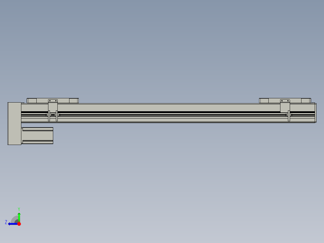 直线模组LHC14-S800-D设计图纸右视图