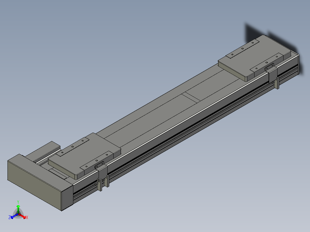 直线模组LHC14-S650-R设计图纸正等轴测图