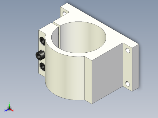 Ø80直径的管夹座固定座正等轴测缩略图
