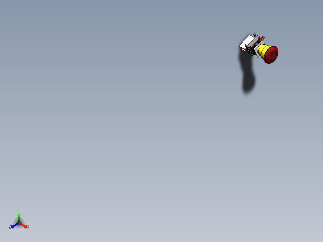 急停按钮YW1B-V4E01R正等轴测图