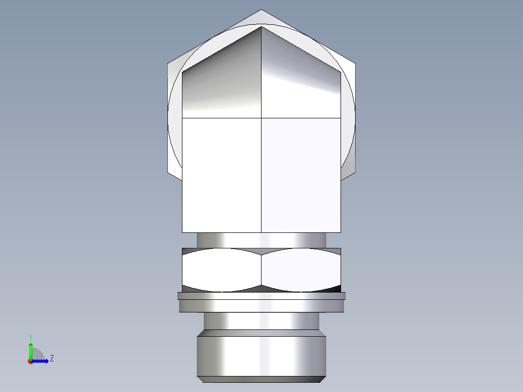 卡套式工业通用硬管接头EO_Adjustable_Locknut_elbow_WEE18LMCF左视图