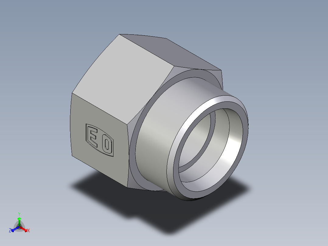 卡套式工业通用硬管接头EO_Swivel_connector_GAI38SRCFX主视图