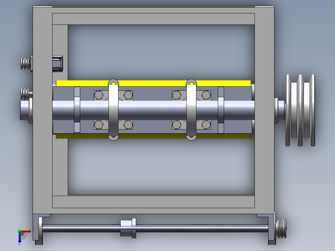 针刺机三维俯视图