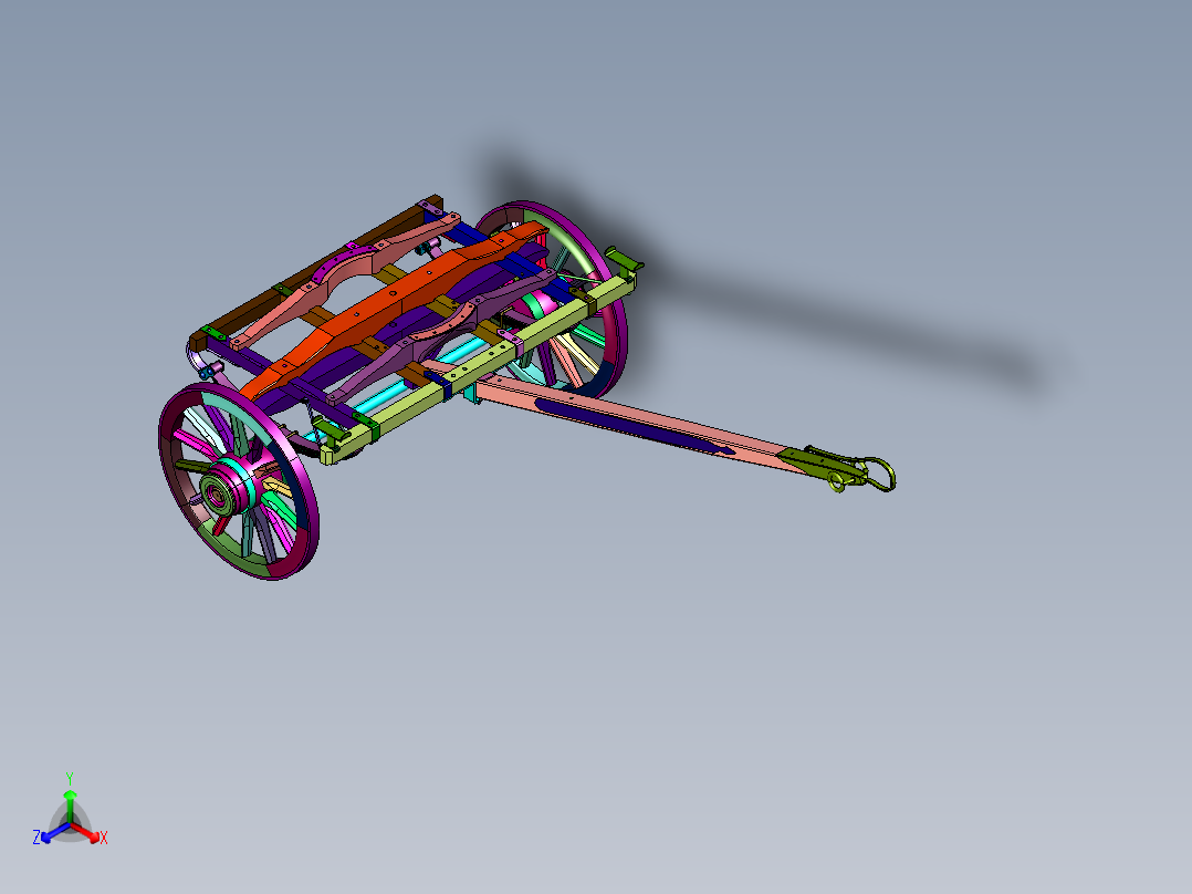复古硬轮马拉货车
