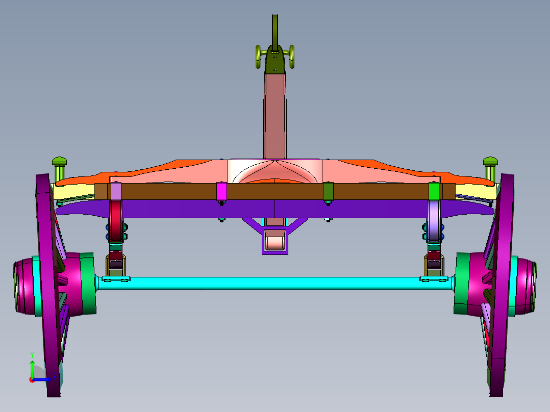 复古硬轮马拉货车左视图